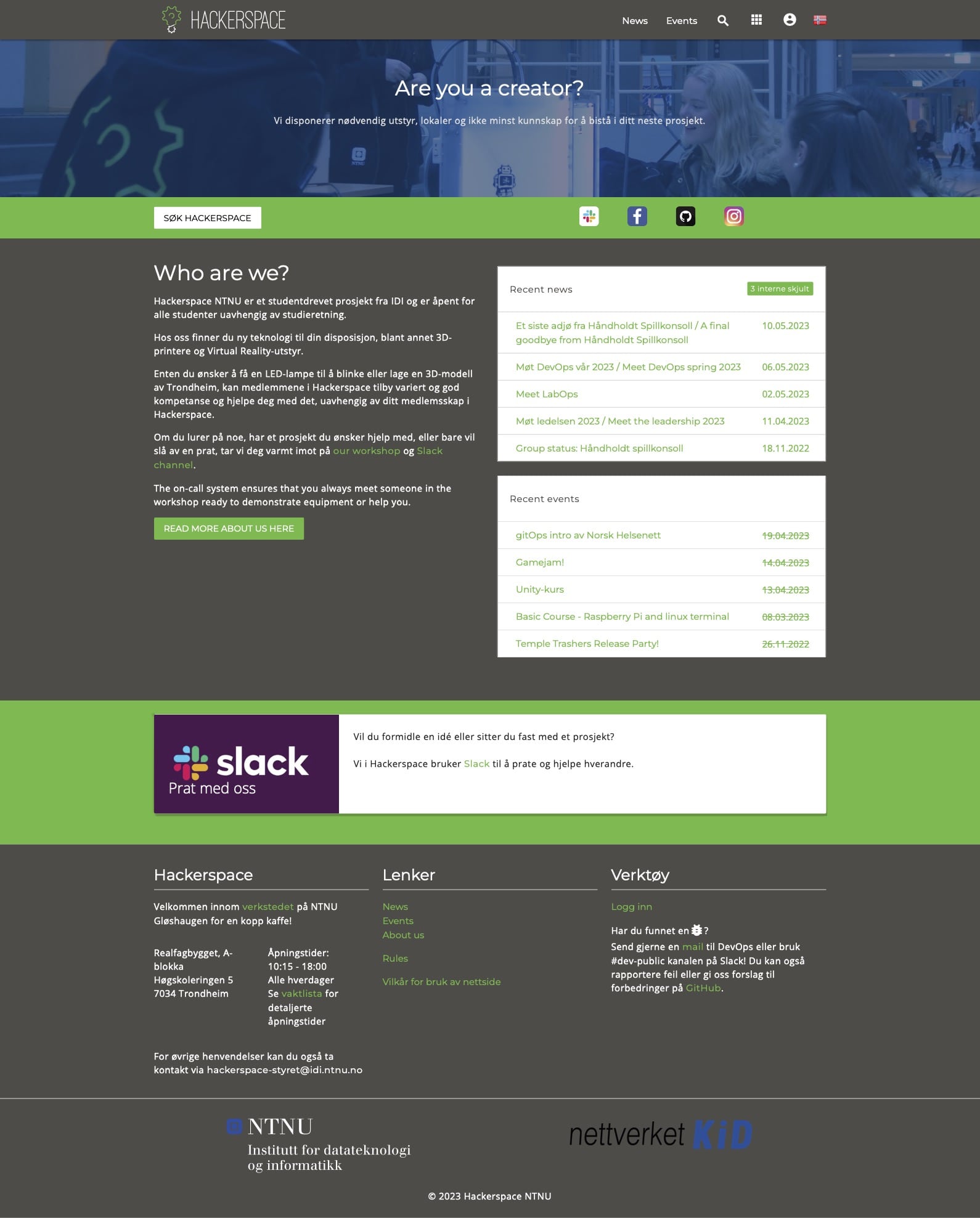 Hackerspace NTNU Website