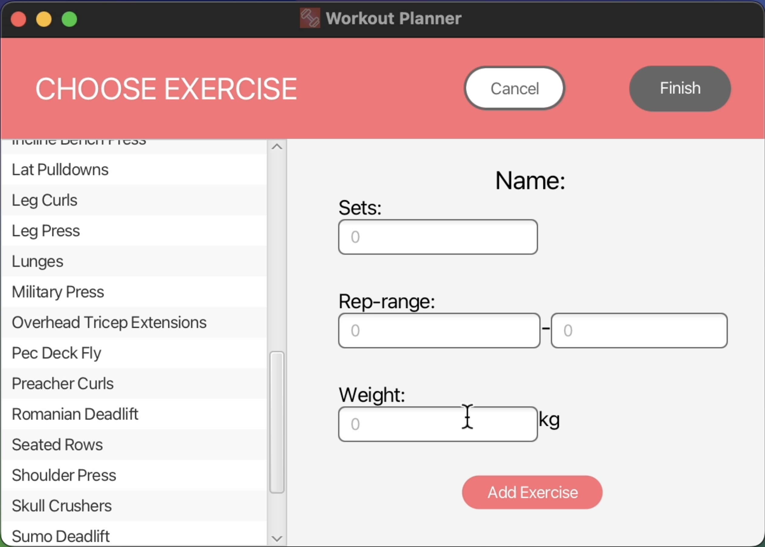 Workout Planner